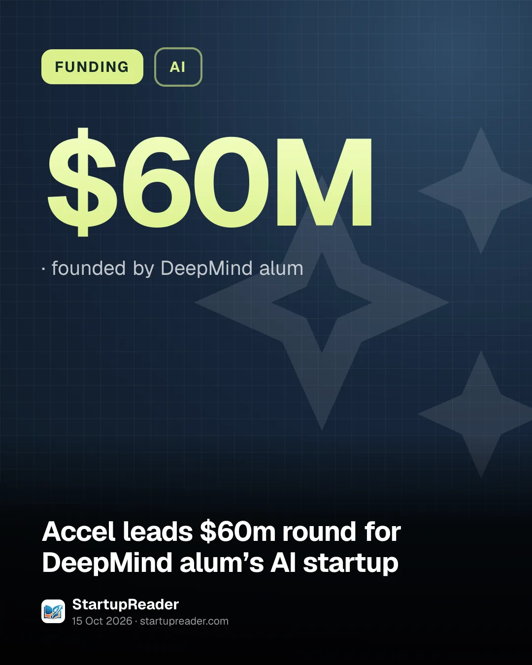 FUNDING. $60M, founded by DeepMind alum.