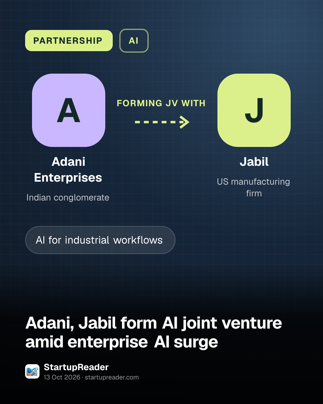 PARTNERSHIP. Adani Enterprises forming jv with Jabil.