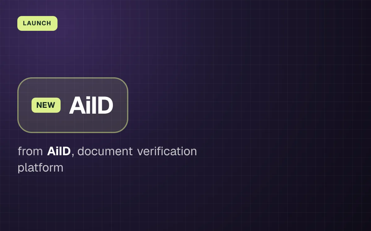 LAUNCH. AiID from AiID, document verification platform.