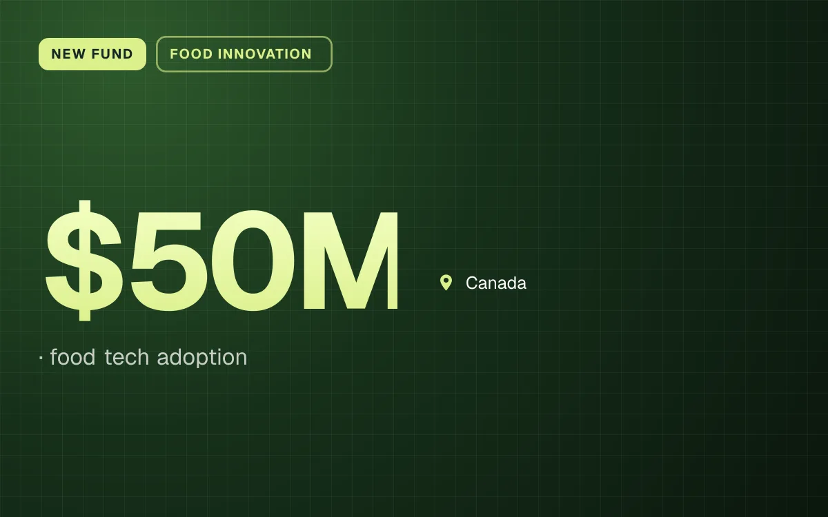 NEW FUND. $50M, food tech adoption. Canada.