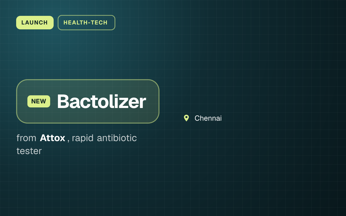 LAUNCH. Bactolizer from Attox, rapid antibiotic tester. Chennai.