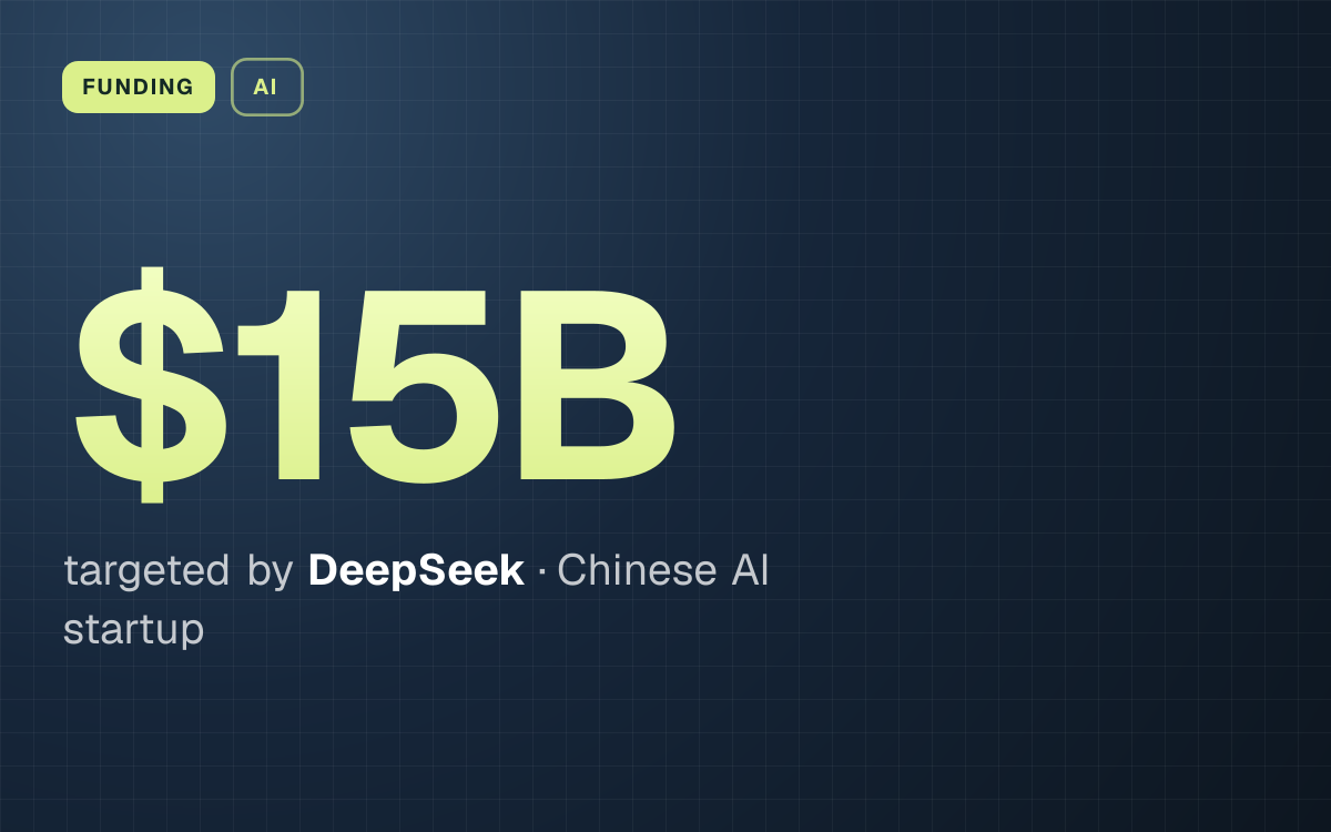 FUNDING. $15B targeted by DeepSeek, Chinese AI startup.