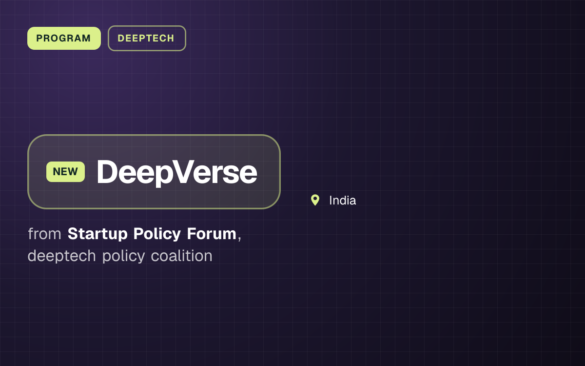 PROGRAM. DeepVerse from Startup Policy Forum, deeptech policy coalition. India.