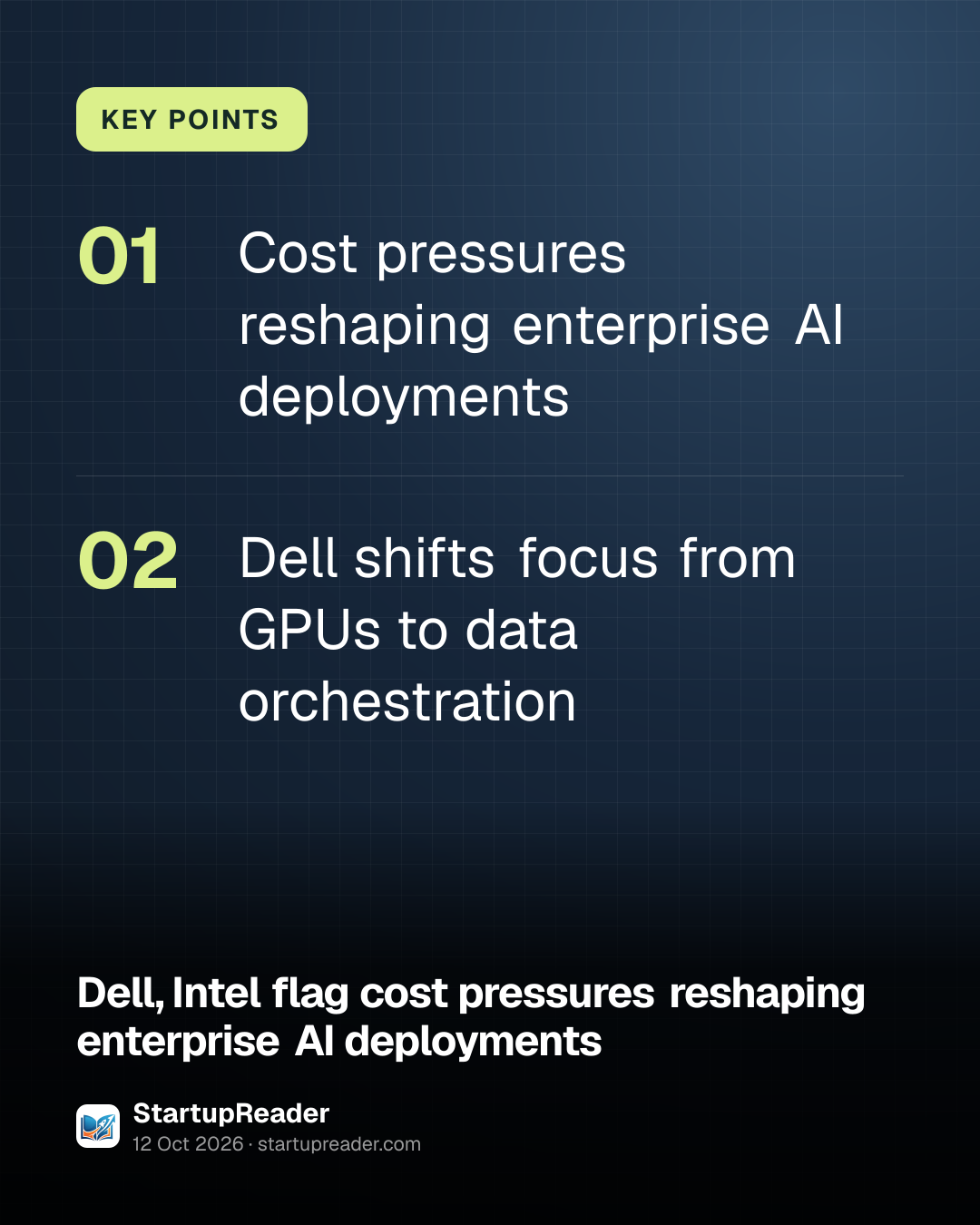 KEY POINTS. Cost pressures reshaping enterprise AI deployments; Dell shifts focus from GPUs to data orchestration.