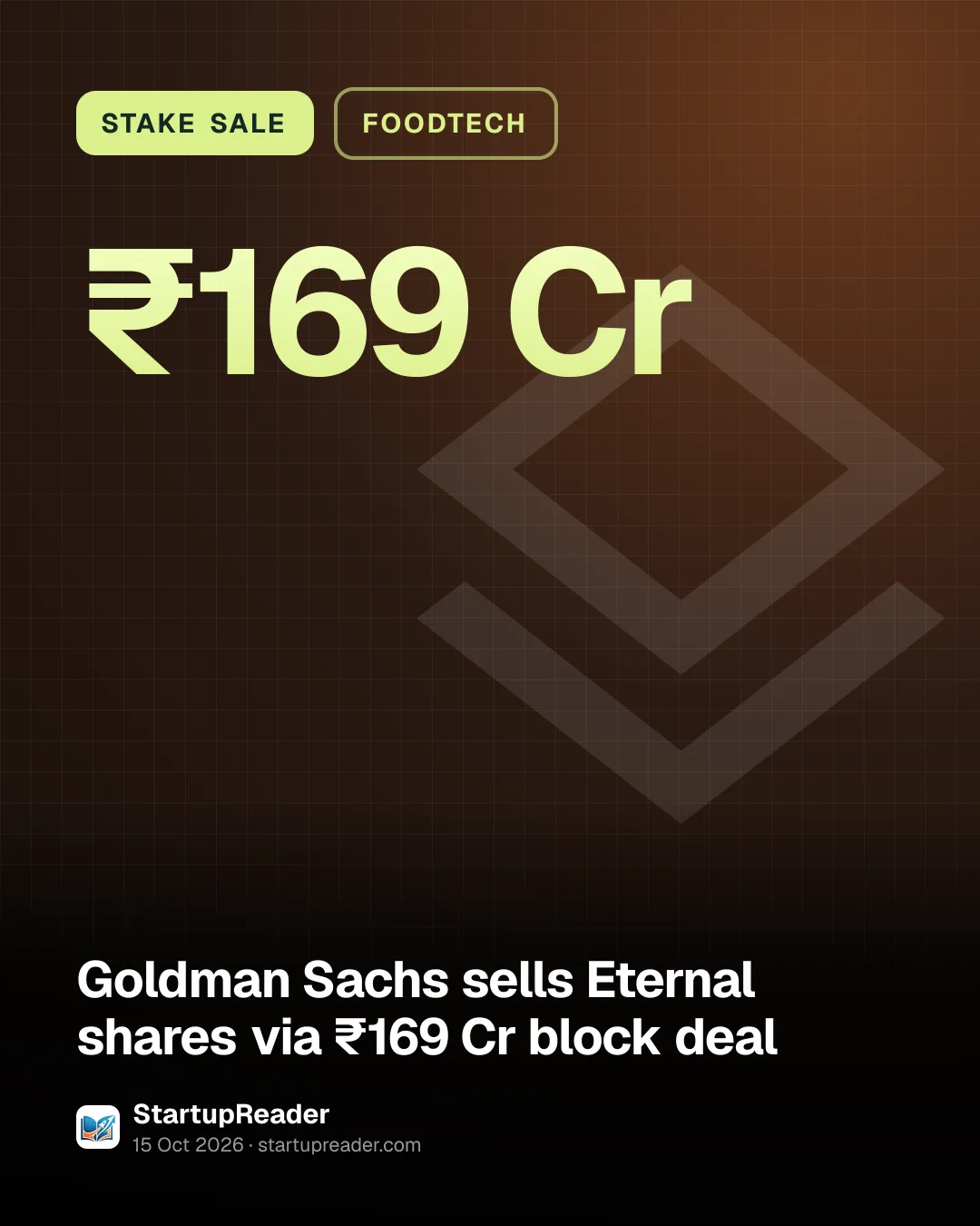 STAKE SALE. ₹169 Cr.