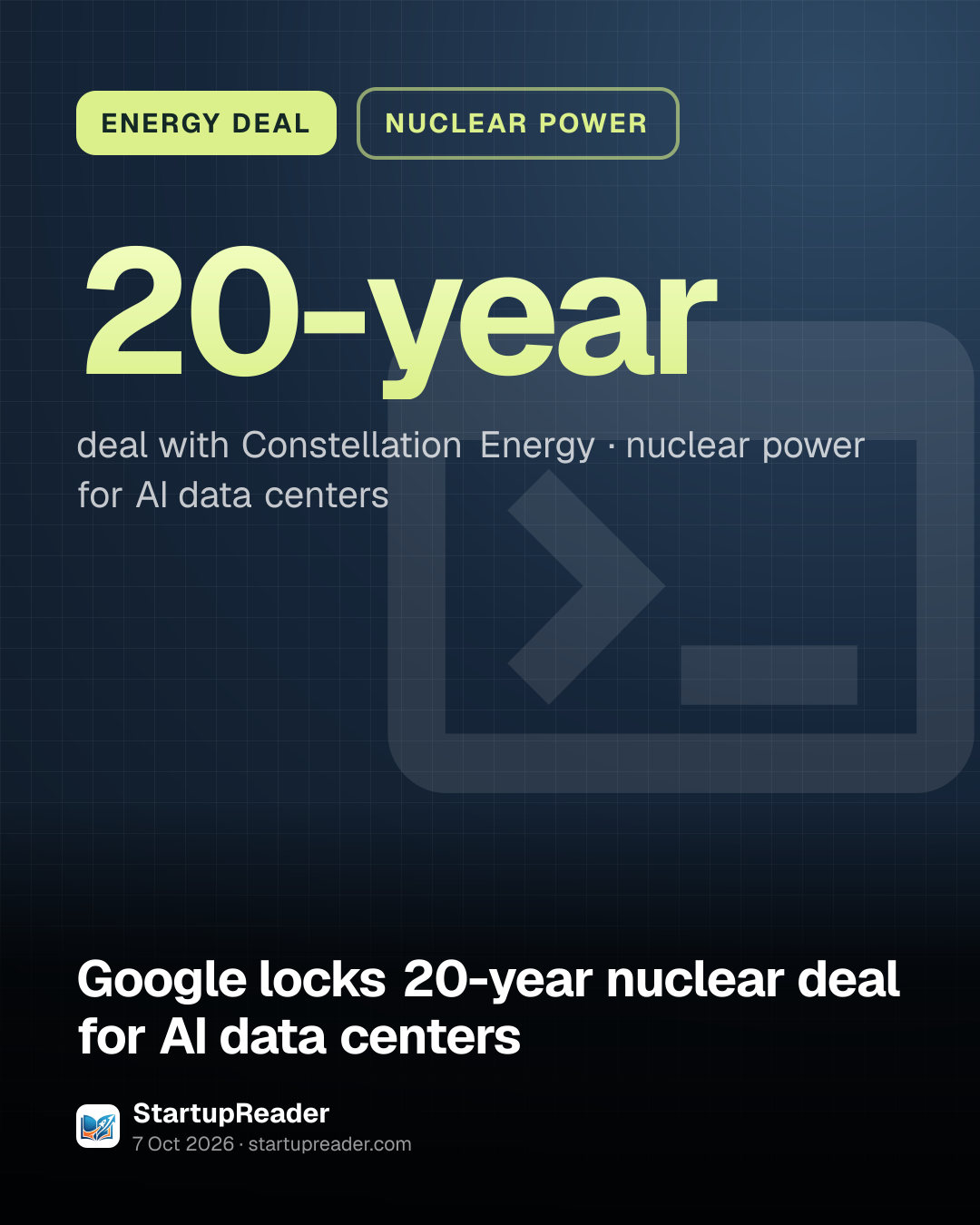 ENERGY DEAL. 20-year deal with Constellation Energy, nuclear power for AI data centers.