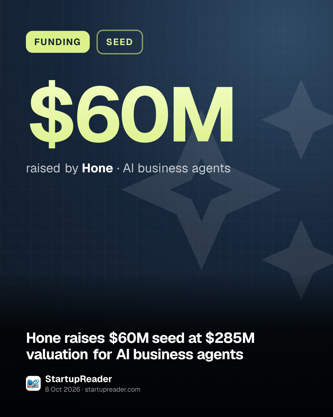 FUNDING. $60M raised by Hone, AI business agents.