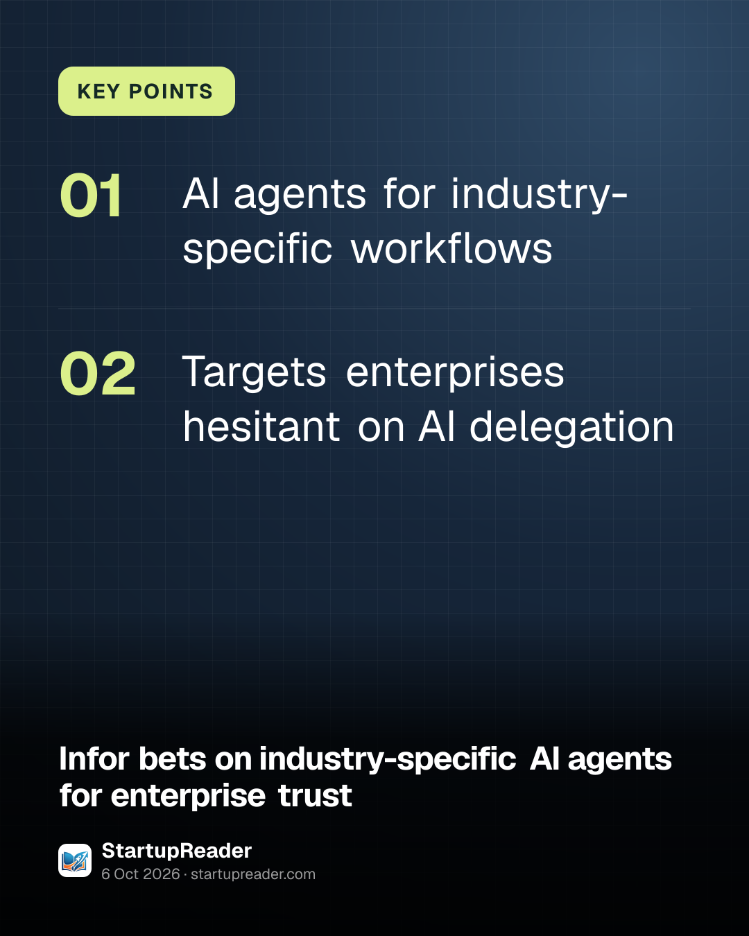 KEY POINTS. AI agents for industry-specific workflows; Targets enterprises hesitant on AI delegation.