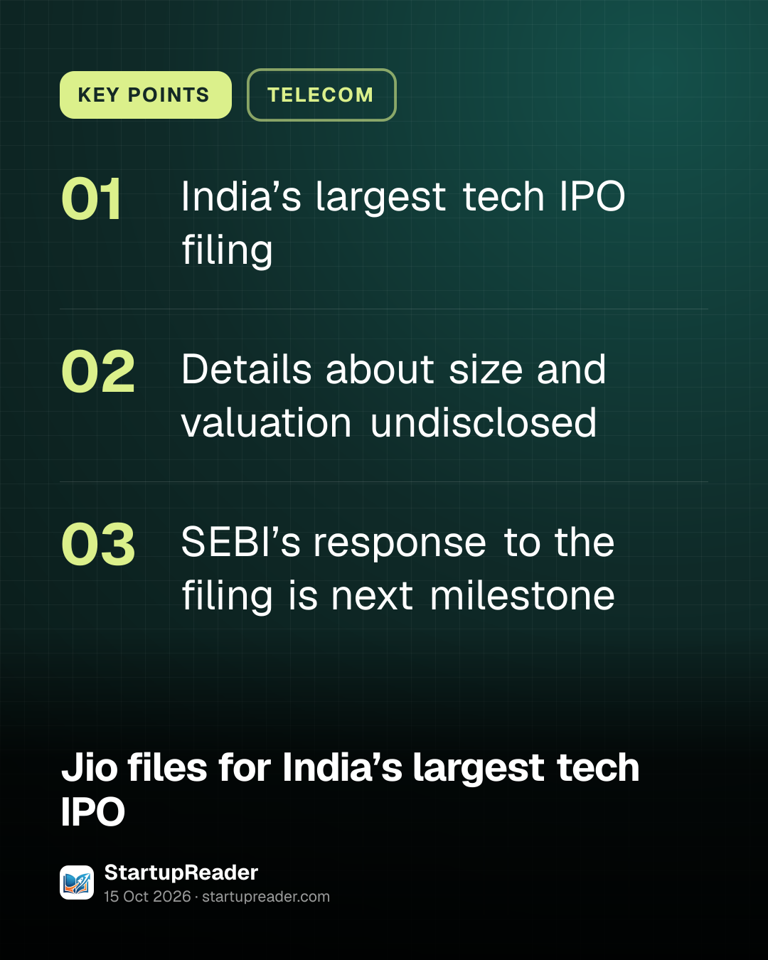 KEY POINTS. India’s largest tech IPO filing; Details about size and valuation undisclosed; SEBI’s response to the filing is next milestone.