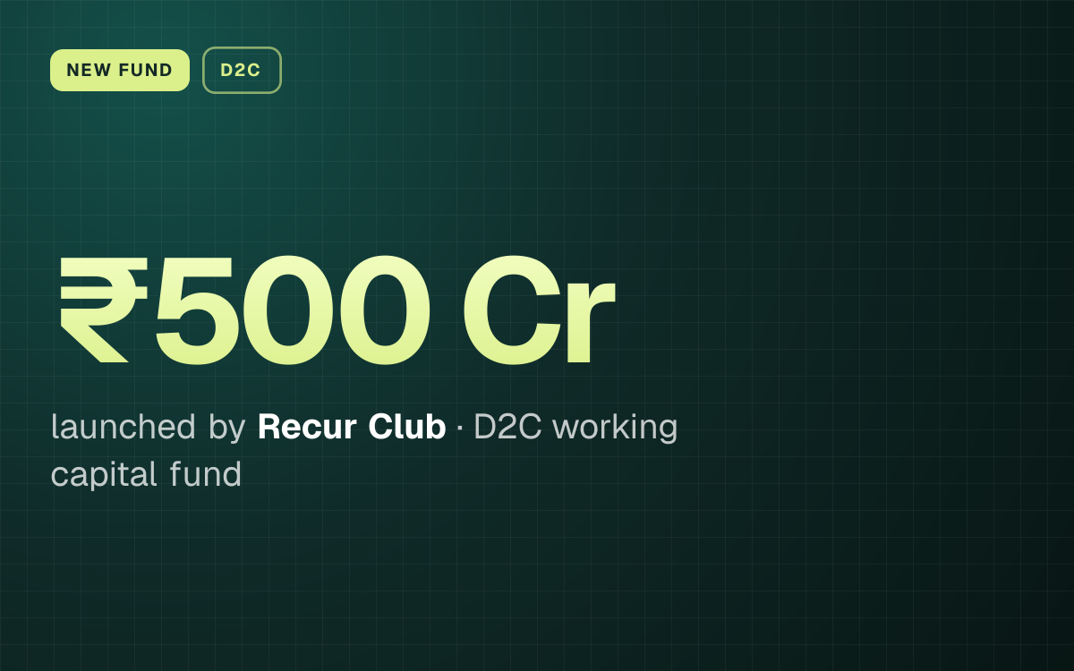 NEW FUND. ₹500 Cr launched by Recur Club, D2C working capital fund.