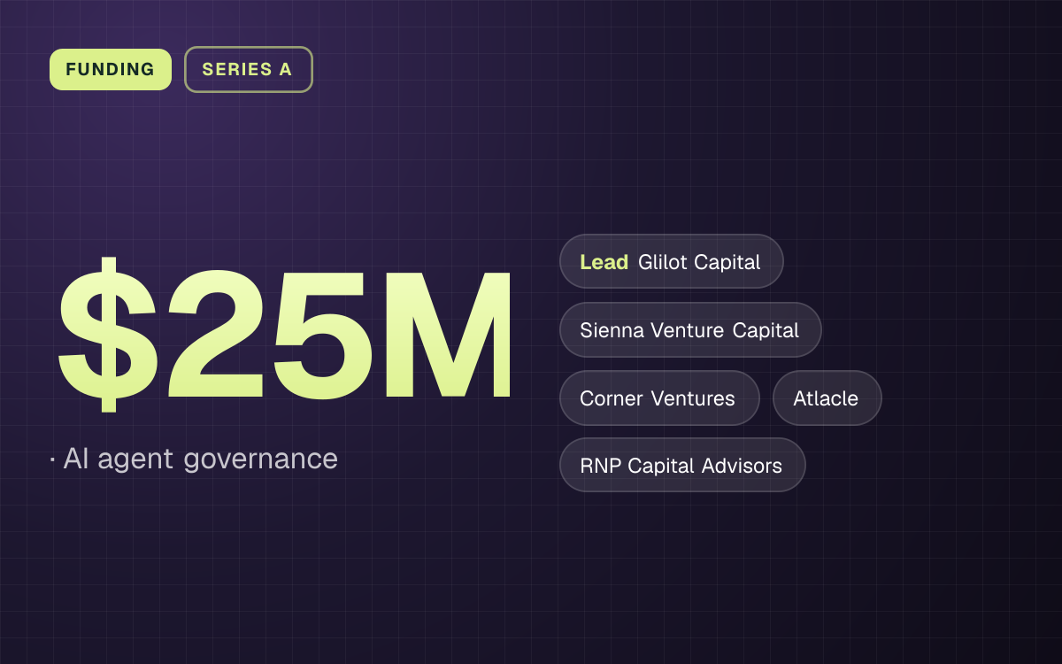 FUNDING. $25M, AI agent governance. led by Glilot Capital, Sienna Venture Capital, Corner Ventures, Atlacle, RNP Capital Advisors.