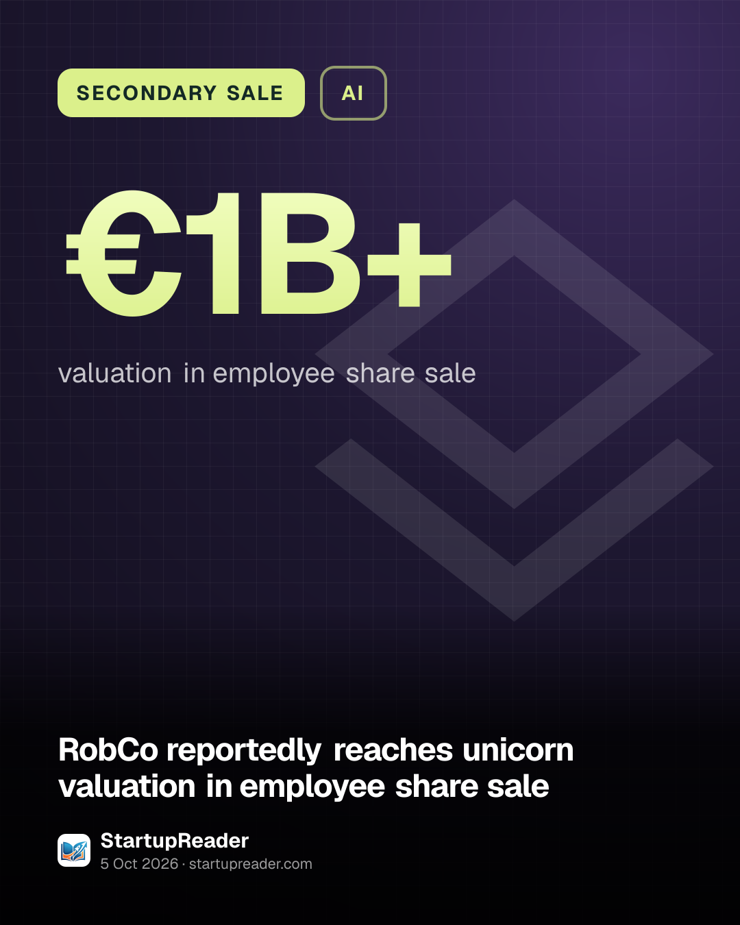 SECONDARY SALE. €1B+ valuation in employee share sale.