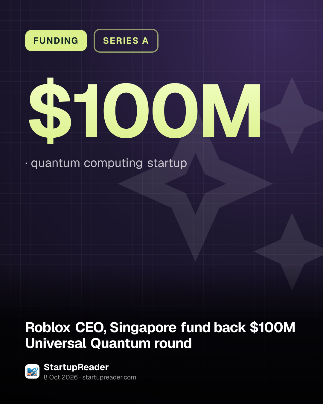 FUNDING. $100M, quantum computing startup.