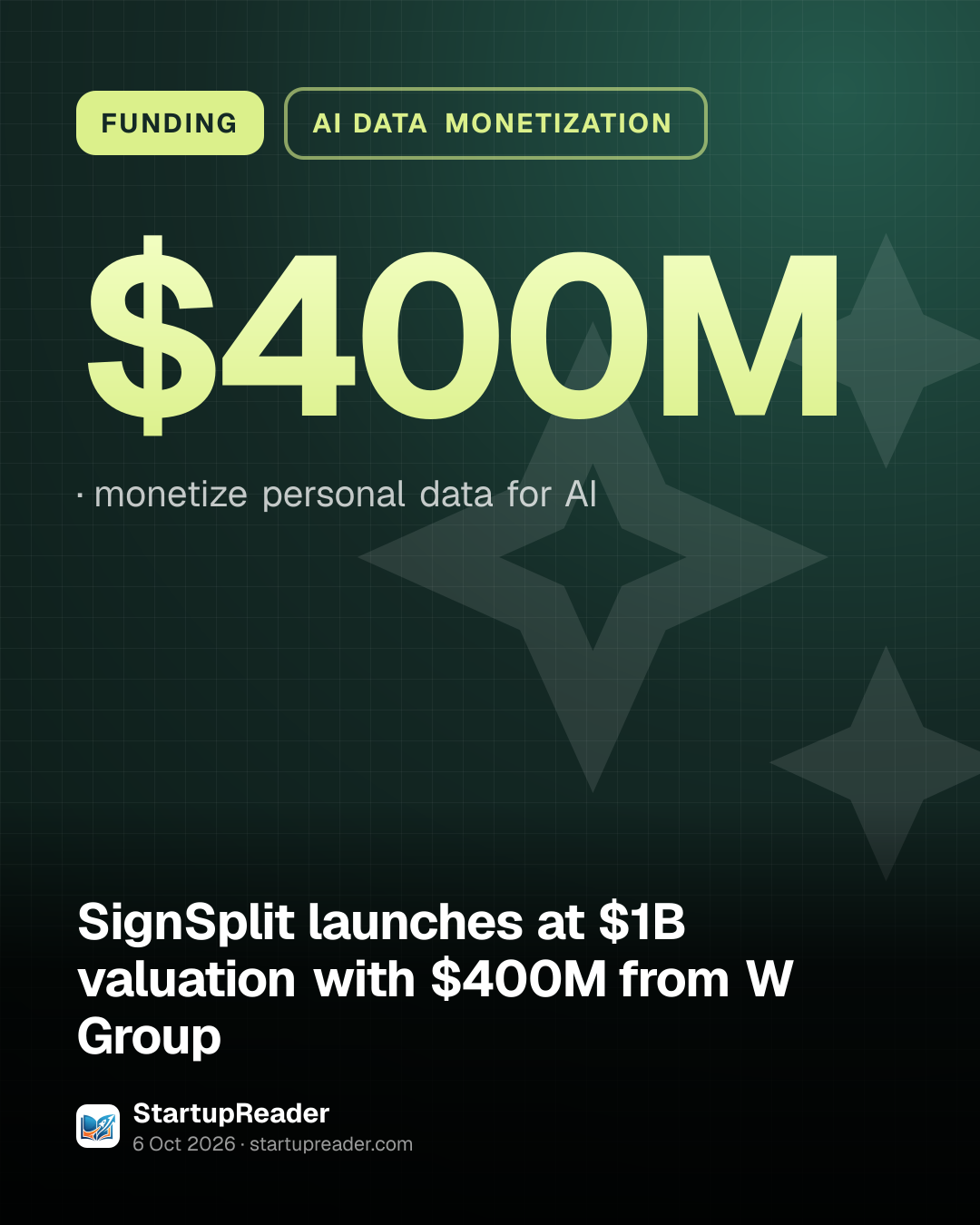 FUNDING. $400M, monetize personal data for AI.