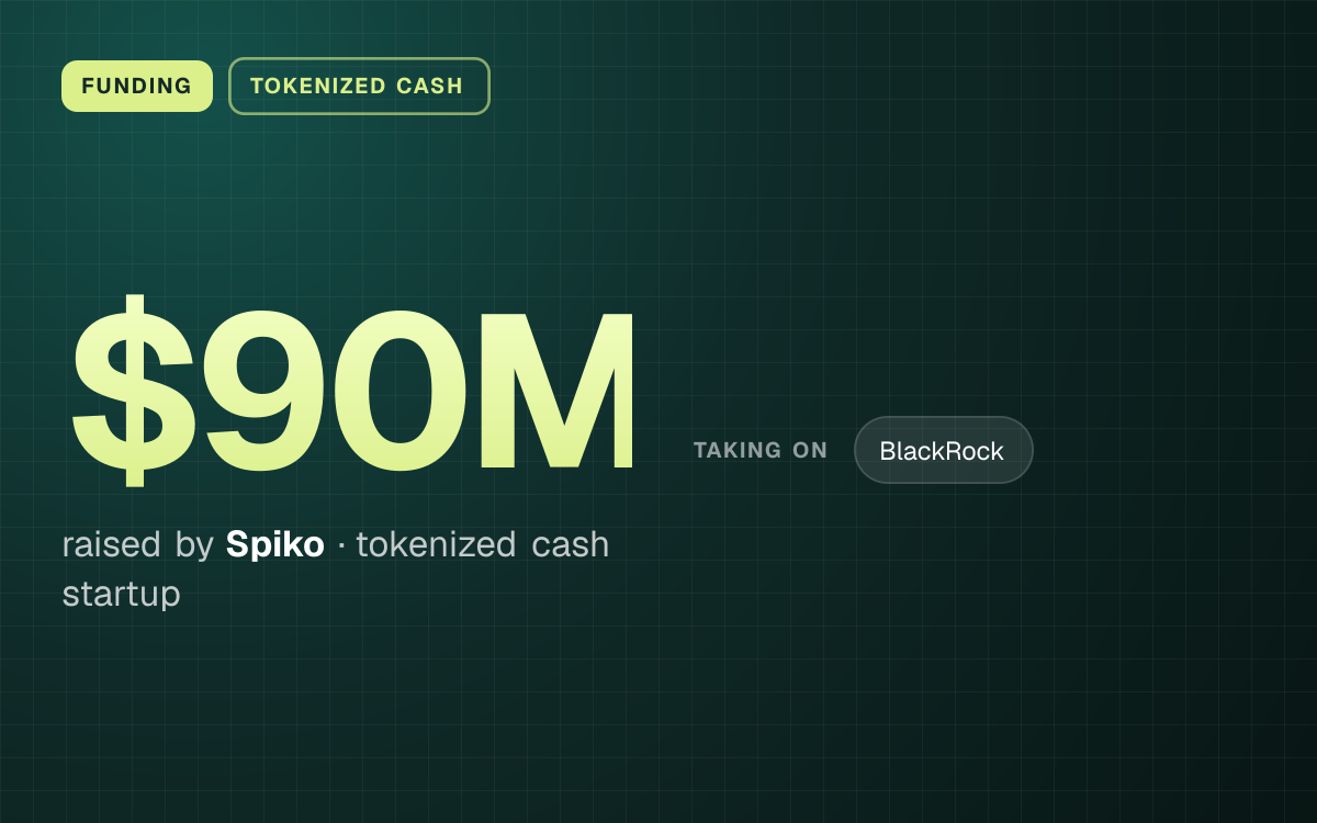 FUNDING. $90M raised by Spiko, tokenized cash startup. taking on: BlackRock.
