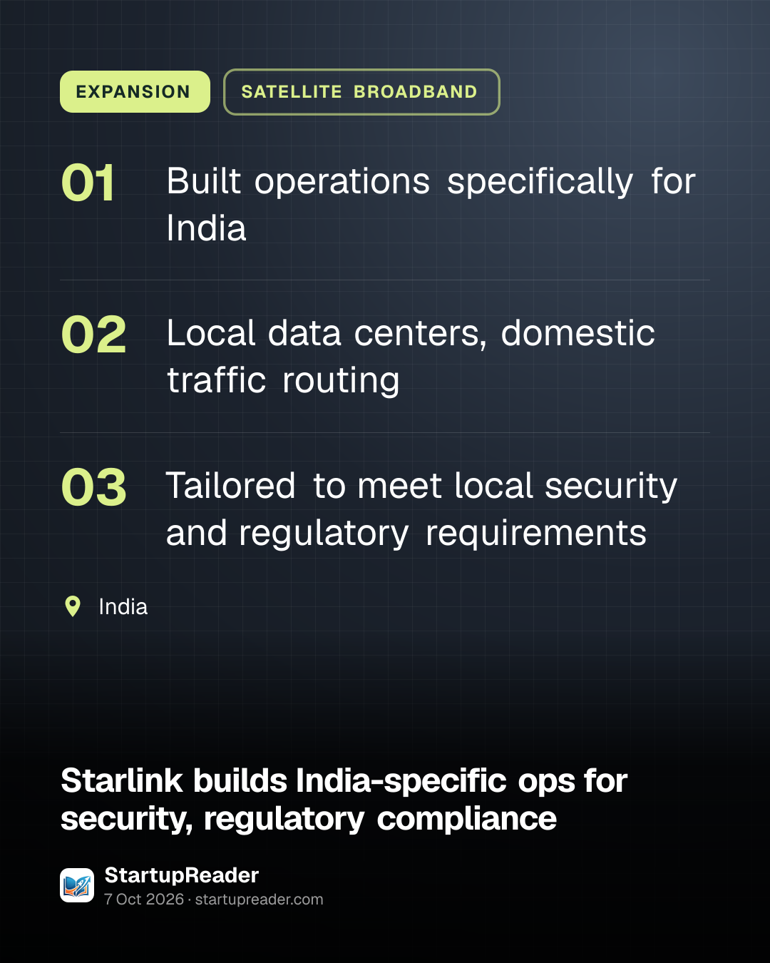 EXPANSION. Built operations specifically for India; Local data centers, domestic traffic routing; Tailored to meet local security and regulatory requirements. India.