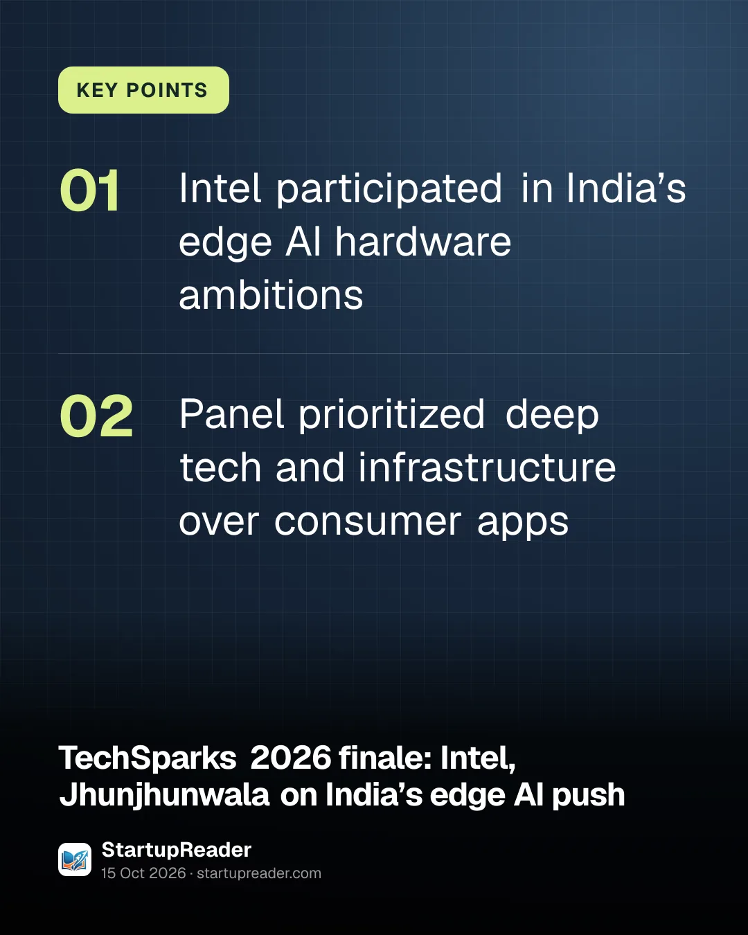 KEY POINTS. Intel participated in India’s edge AI hardware ambitions; Panel prioritized deep tech and infrastructure over consumer apps.