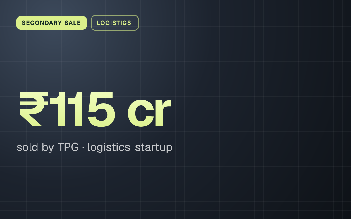 SECONDARY SALE. ₹115 cr sold by TPG, logistics startup.