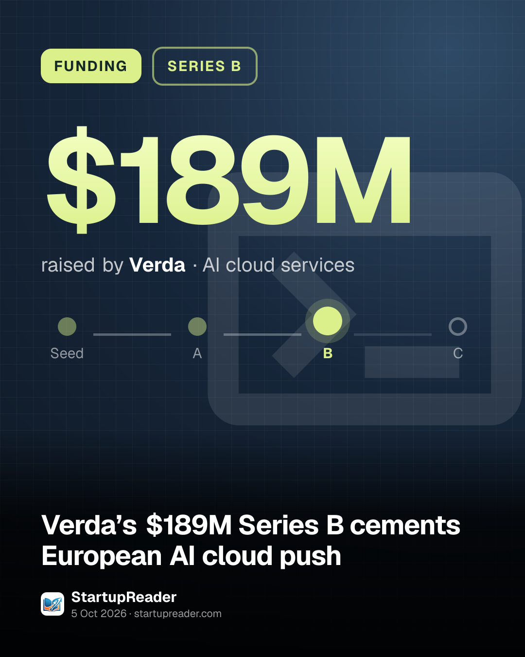 FUNDING. $189M raised by Verda, AI cloud services. Stage: Series B.