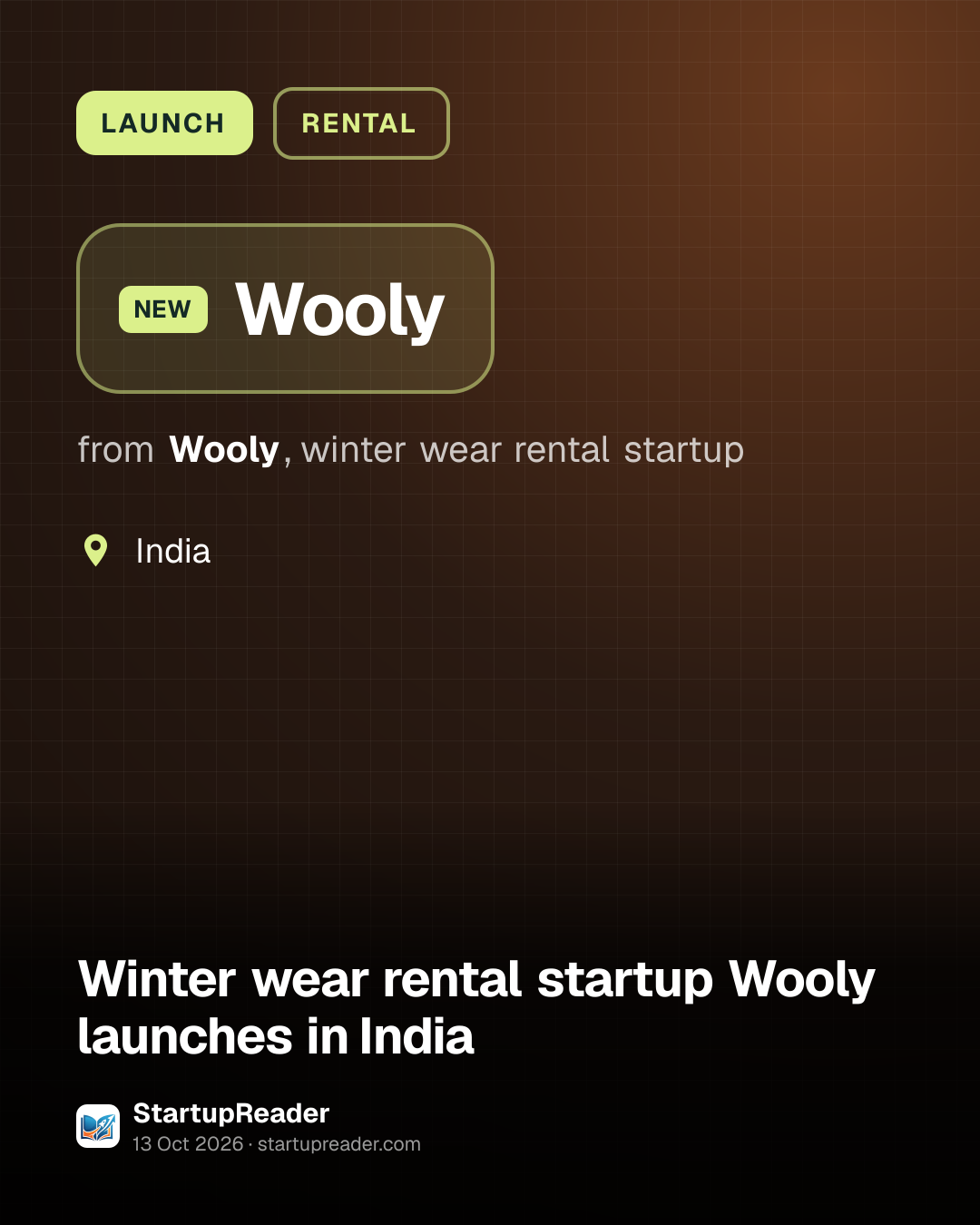 LAUNCH. Wooly from Wooly, winter wear rental startup. India.