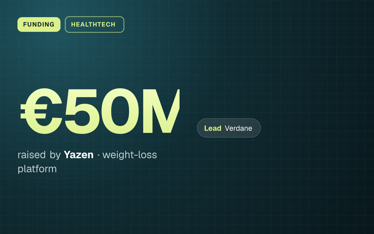 FUNDING. €50M raised by Yazen, weight-loss platform. led by Verdane.